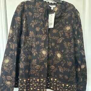 NWT CROWN & IVY BLACK AND BROWN TOP